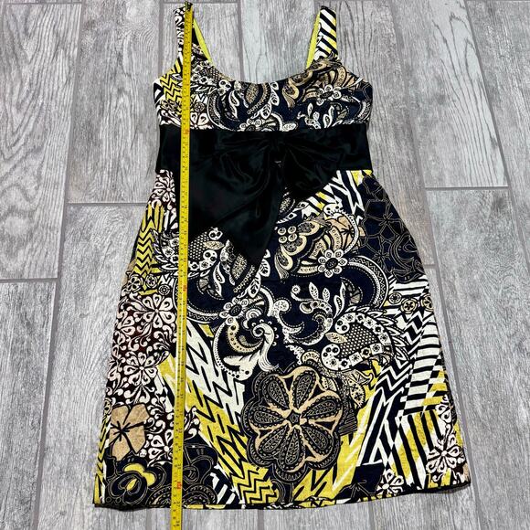 Kay Unger New York Silk Floral Cocktail Dress sz 8 Kitten Bow‎ Detail Fairycore - Picture 12 of 12